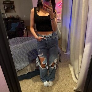 PacSun High Rise Distressed Blue Jeans